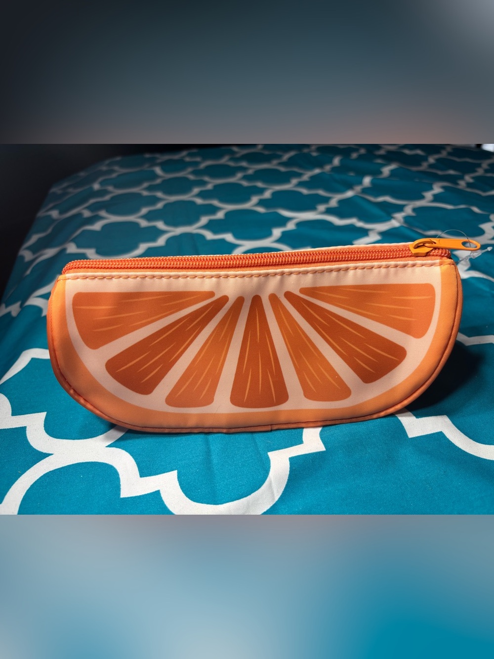 New Citrus Orange Slice Pouch in Bright Orange Pencil Case
